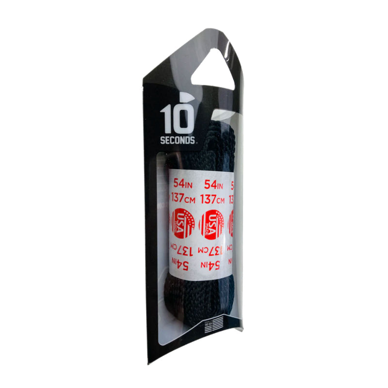 10 Seconds Athletic Flat Tubular Shoelace - Black Accessories - Shoe Laces - The Heel Shoe Fitters
