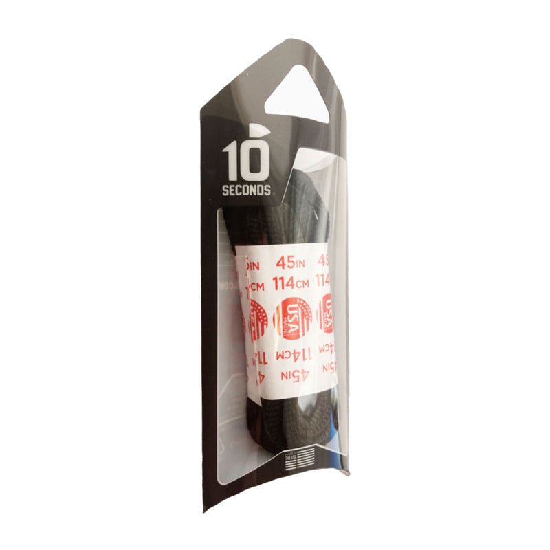 10 Seconds Athletic Oval Shoelace - Black Accessories - Shoe Laces - The Heel Shoe Fitters