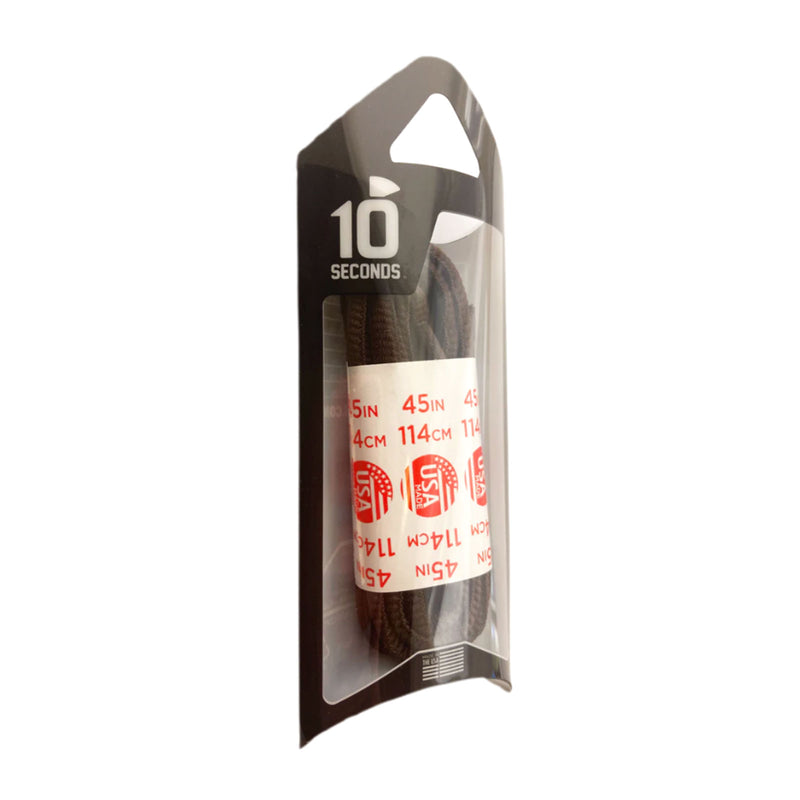 10 Seconds Athletic Oval Shoelace - Brown Accessories - Shoe Laces - The Heel Shoe Fitters