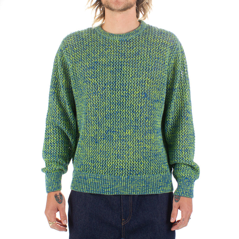 Stussy 2 Tone Loose Gauge Sweater Green / Blue
