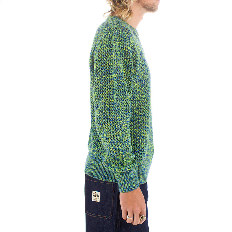 Stussy 2 Tone Loose Gauge Sweater Green / Blue