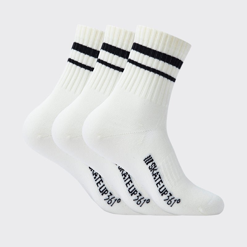 361° Everyday Socks (3 Pairs)：White