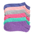 No-show socks six-pack, multicolor marl with blue, pink, gray, teal, purple