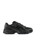 Black and dark gray women's running sneakers, lace-up with cushioned sole
