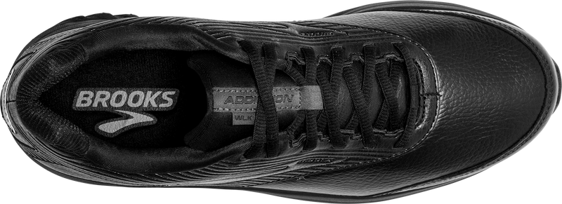 Top down view Men's Brooks Footwear style name Addiction Walker 2 Medium in color Black. Sku: 110318-1D072