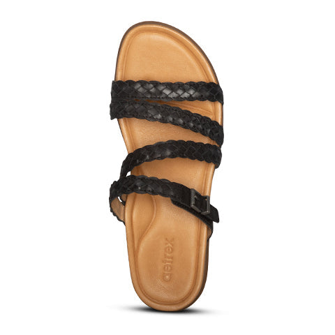 Aetrex Brielle Slide Sandal (Women) - Black Sandal - Slide - The Heel Shoe Fitters