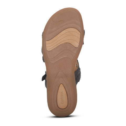 Aetrex Brielle Slide Sandal (Women) - Black Sandal - Slide - The Heel Shoe Fitters