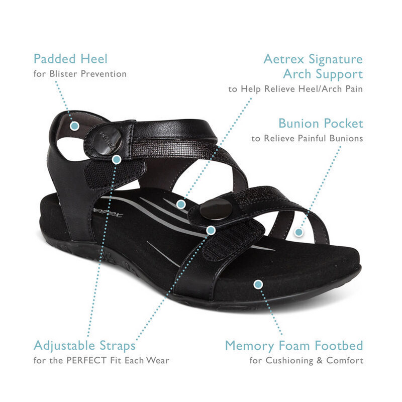 Aetrex Jess Backstrap Sandal (Women) Sandal - Backstrap - The Heel Shoe Fitters