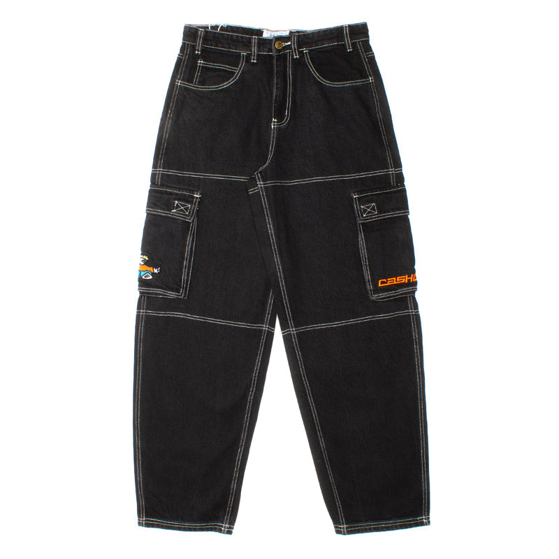 Cash Only Aleka Cargo Jeans   Washed Black