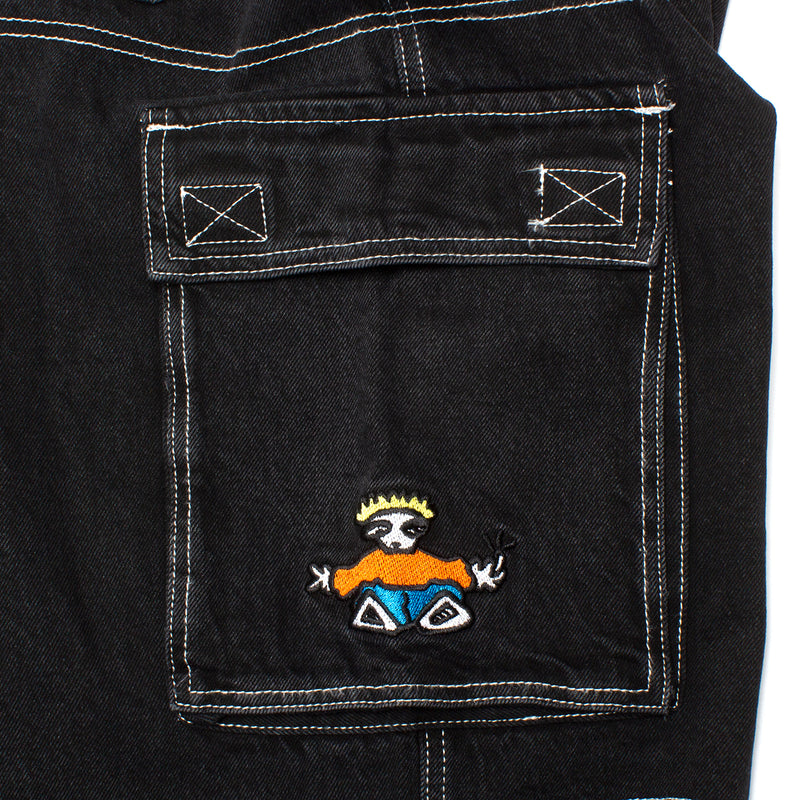 Cash Only Aleka Cargo Jeans   Washed Black