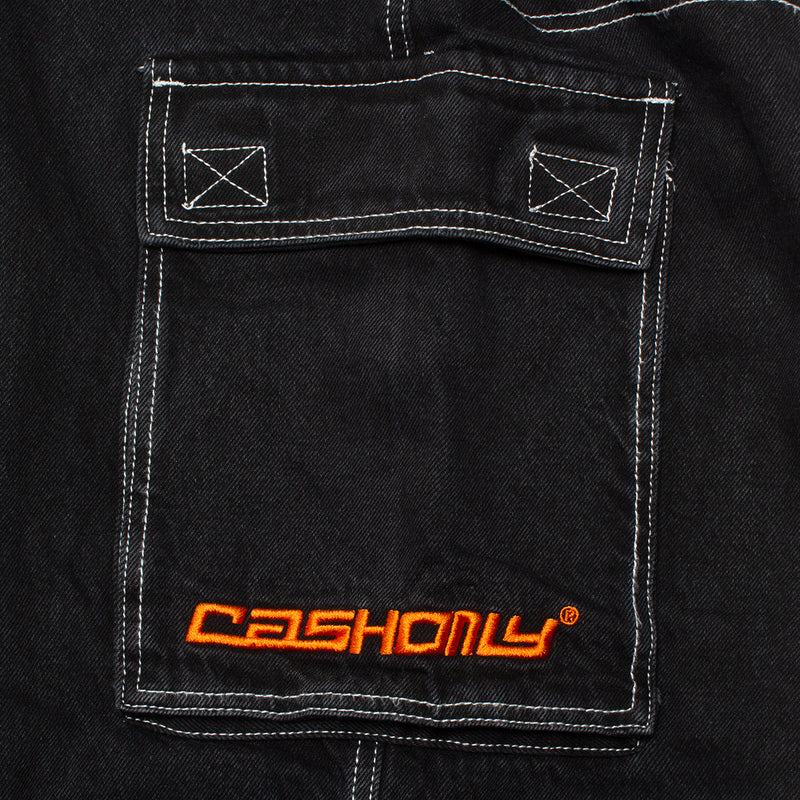 Cash Only Aleka Cargo Jeans   Washed Black