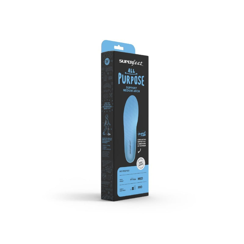 Unisex Superfeet All-Purpose Support Medium Arch (Blue) in Blue. Sku: BLUE