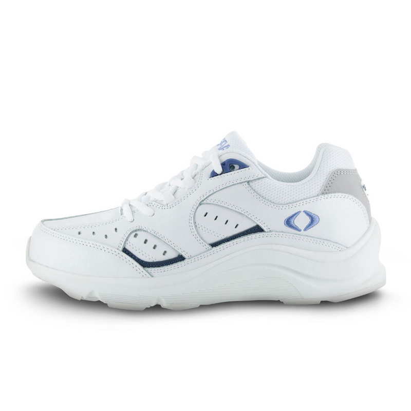 Apex Lace Walker V-Last Active Shoe (Women) - White/Periwinkle Athletic - Walking - The Heel Shoe Fitters