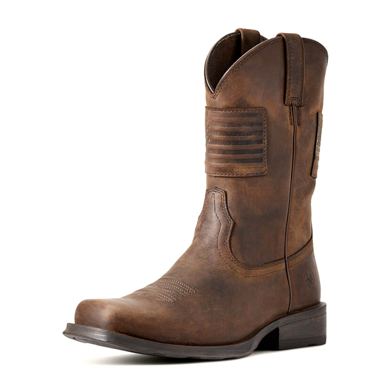 Ariat Rambler Patriot Western Boot (Men) - Distressed Brown Boots - Fashion - High - The Heel Shoe Fitters