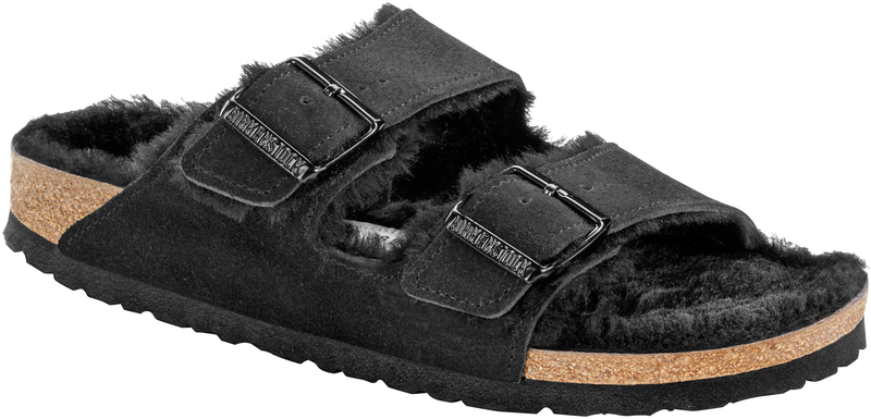 Arizona Black Shearling Suede Leather