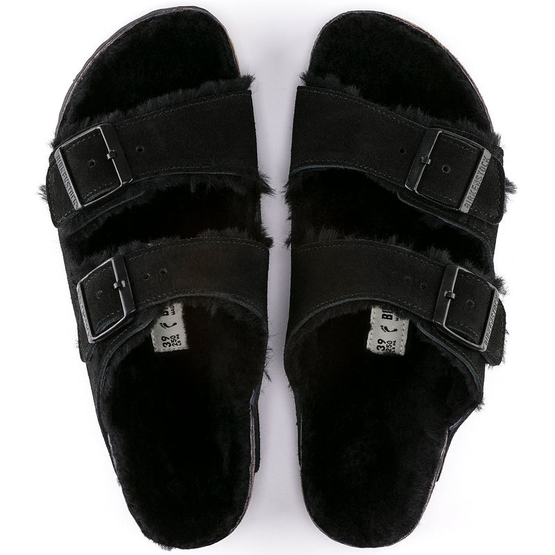 Arizona Black Shearling Suede Leather