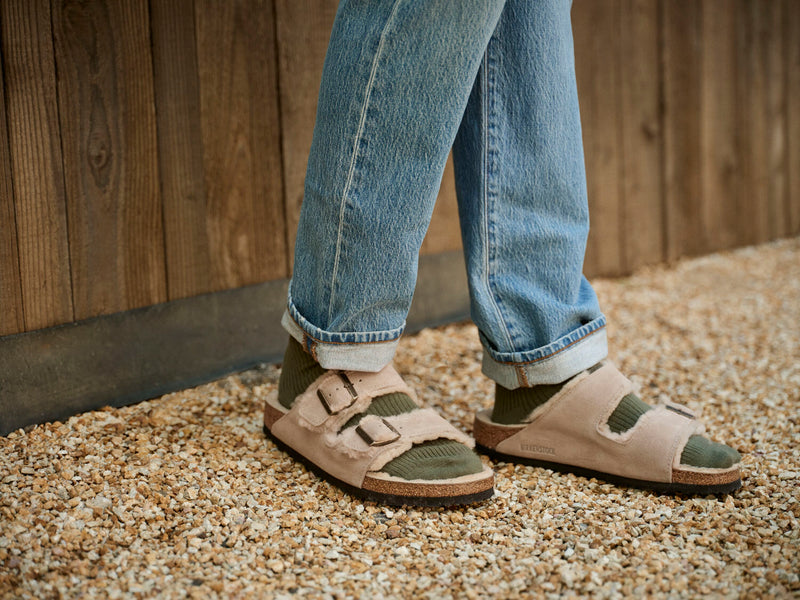 Arizona Shearling Taupe Suede