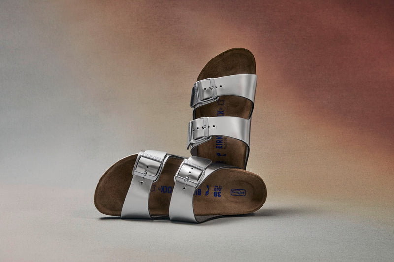 Arizona Soft Footbed Metallic Silver Leather