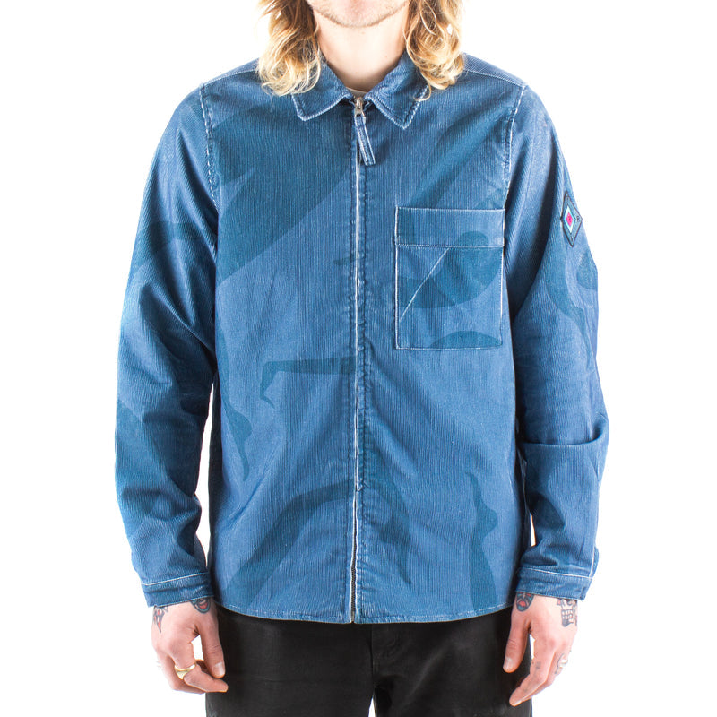 by Parra Army Dreamers Woven Shirt Jacket  Blue Grey