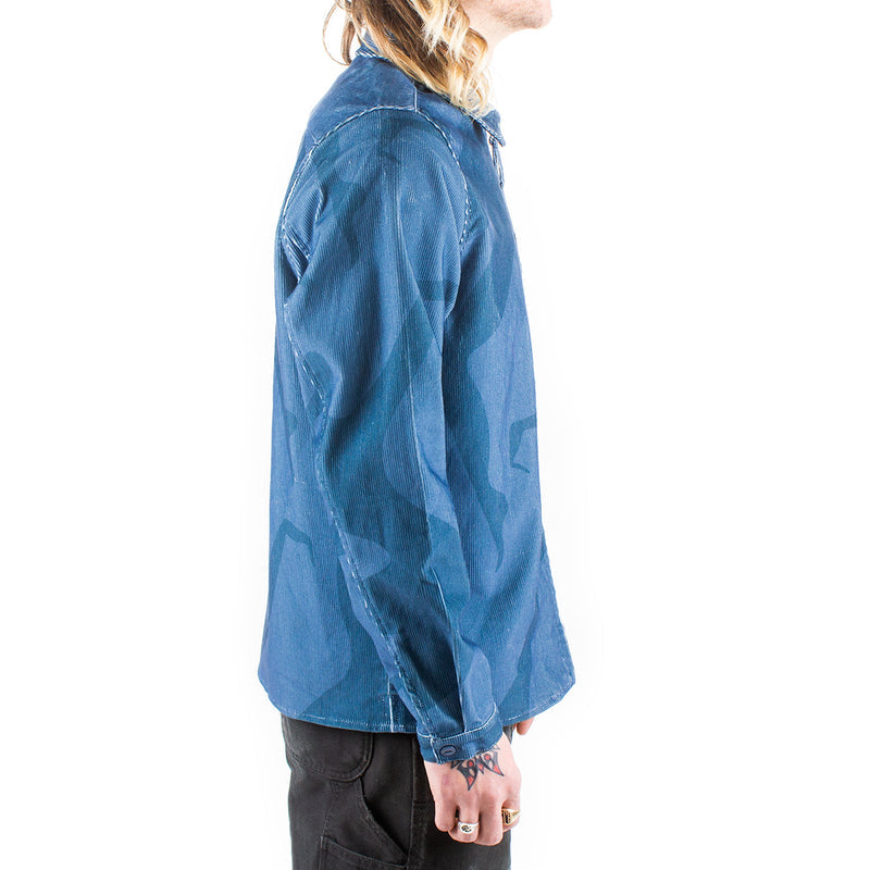 by Parra Army Dreamers Woven Shirt Jacket  Blue Grey