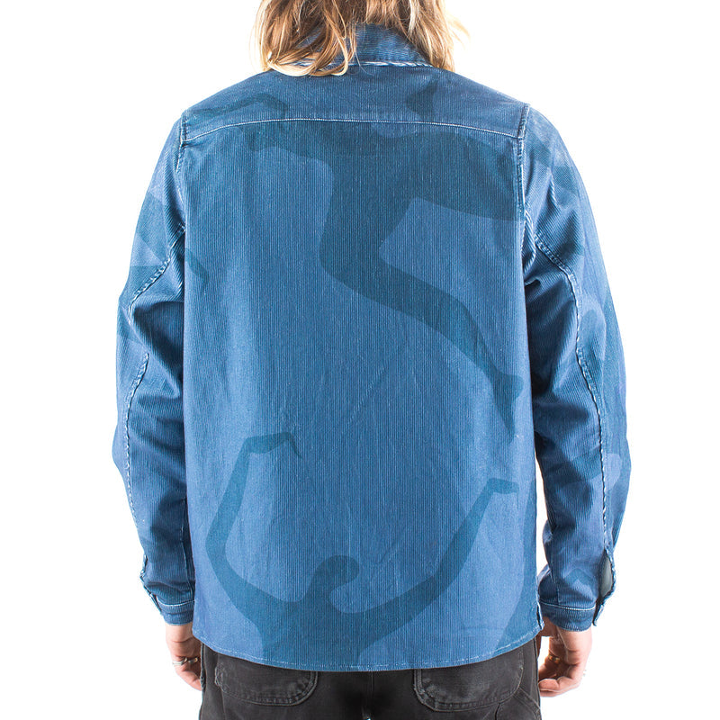 by Parra Army Dreamers Woven Shirt Jacket  Blue Grey