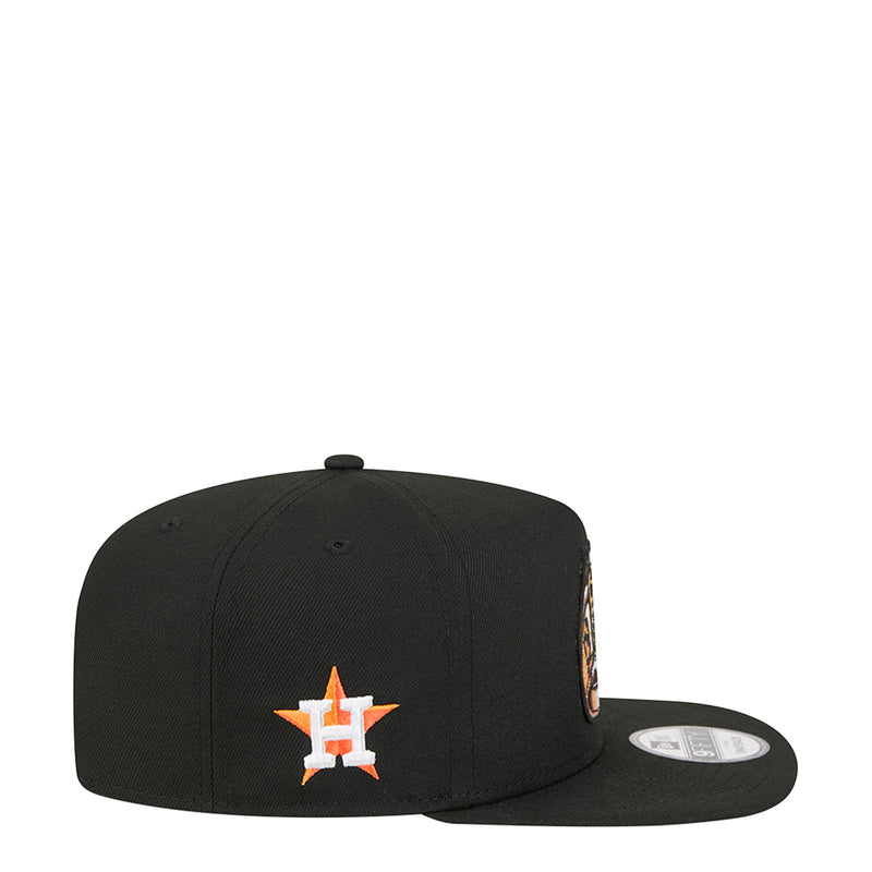 Astros black baseball cap with orange star logo patch