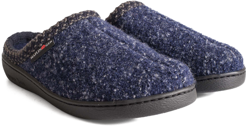 Unisex Haflinger AT Hard Sole in Navy Speckle. Sku: 512003-76