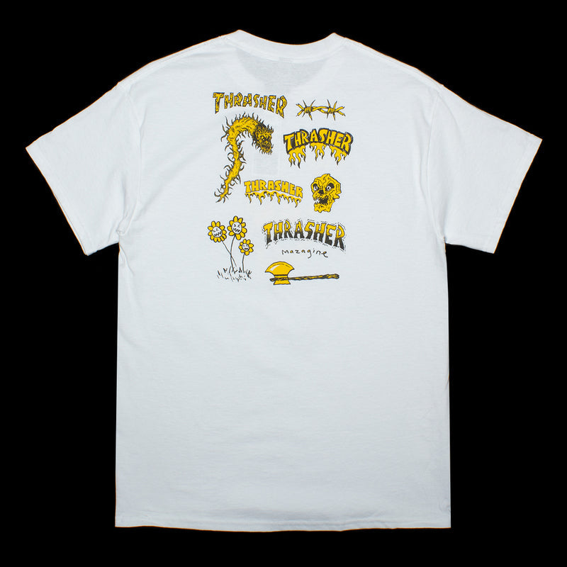 Thrasher Barbarian T-Shirt White  Edit alt text