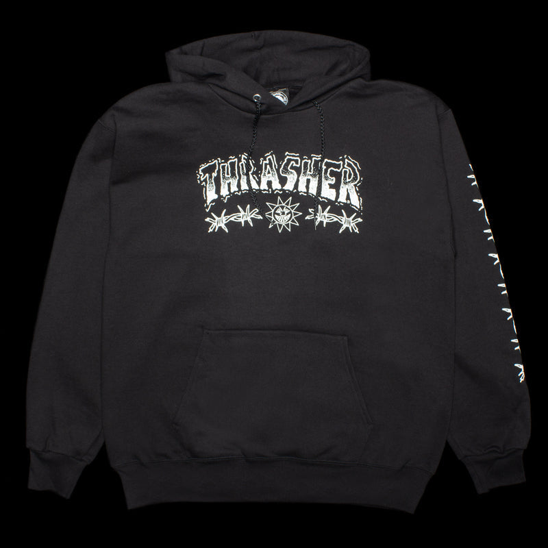Thrasher Barbed Wire Hoodie Black