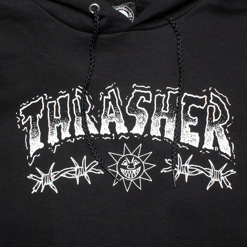 Thrasher Barbed Wire Hoodie Black  Edit alt text