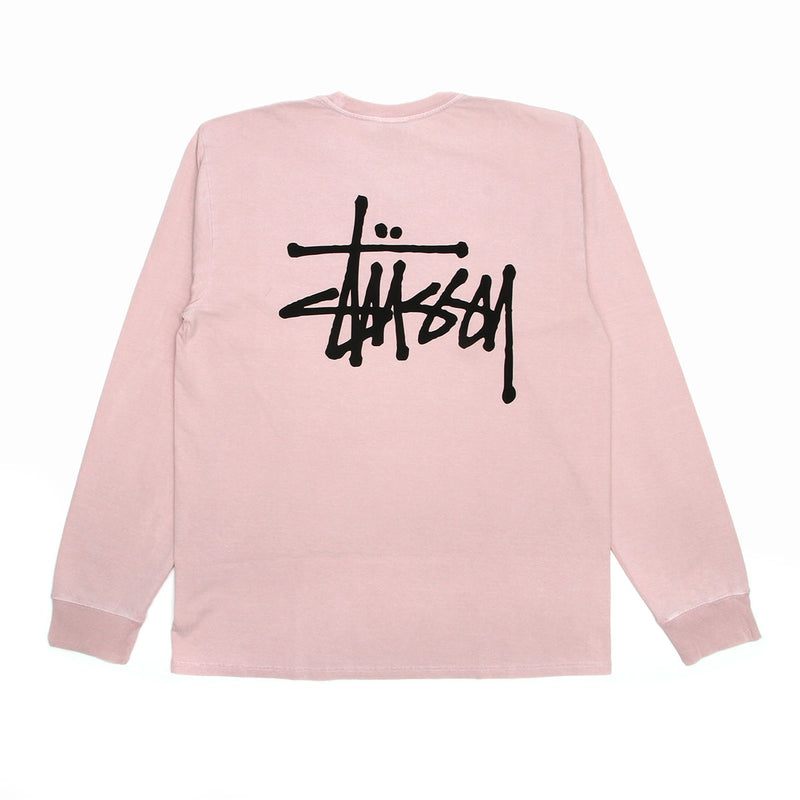 Basic Stussy Pigment Dyed L/S T-Shirt Blush