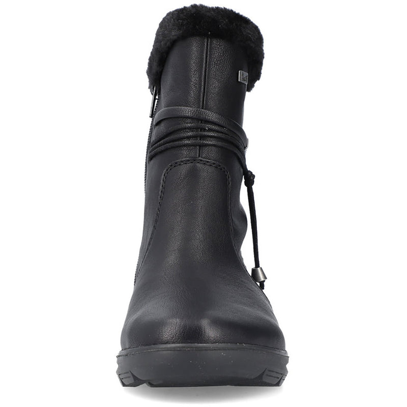 Women's Rieker Footwear style name Berta 70 in color Schwarz/ Nero/ Kuwait/ Rabbit. Sku: Z0070-00