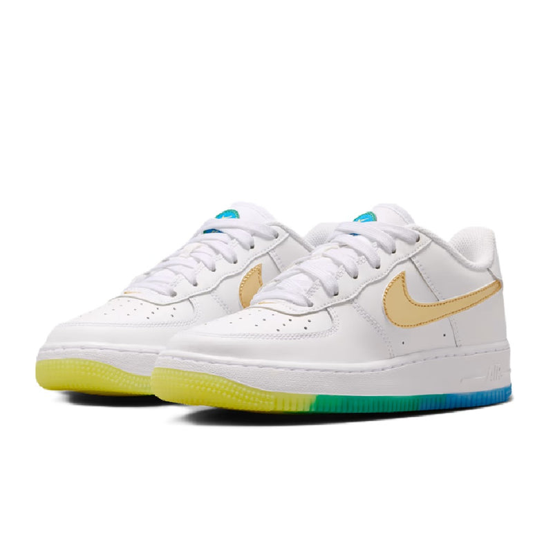 Big Kid's Nike Air Force 1 WC White/Metallic Gold-Soar (IR3538 100)