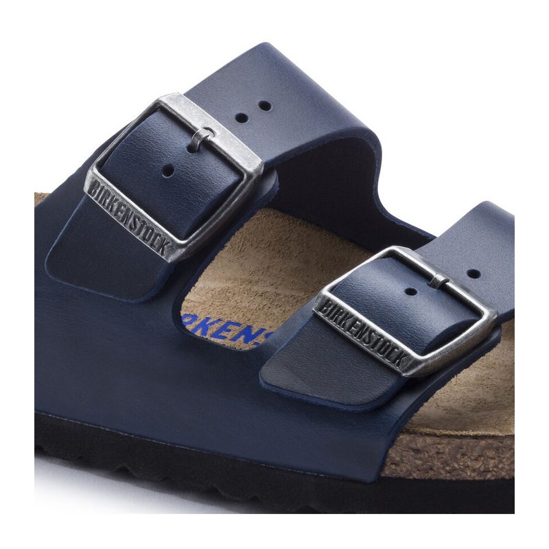 Birkenstock Arizona Soft Footbed Slide Sandal (Unisex) - Blue Oiled Leather Sandal - Slide - The Heel Shoe Fitters