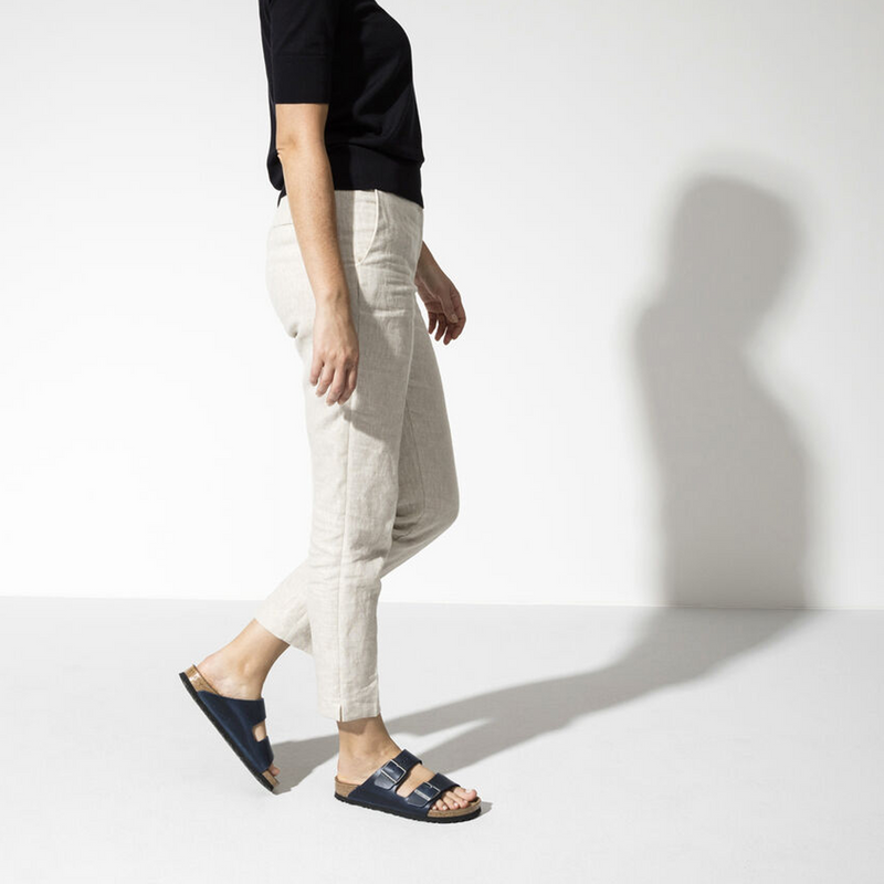 Birkenstock Arizona Soft Footbed Slide Sandal (Unisex) - Blue Oiled Leather Sandal - Slide - The Heel Shoe Fitters