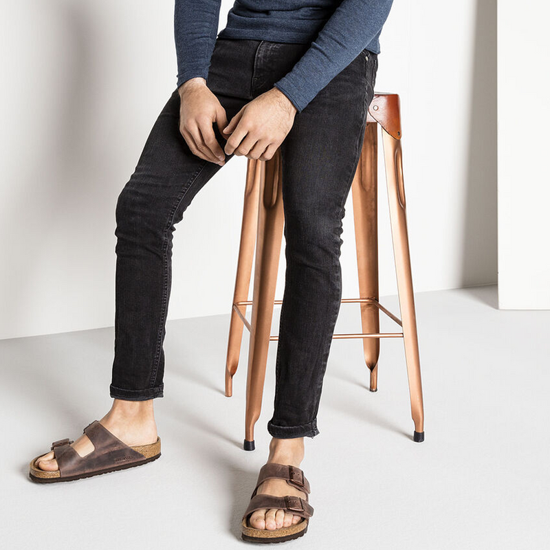 Birkenstock Arizona Soft Footbed Slide Sandal (Unisex) - Habana Oiled Leather Sandal - Slide - The Heel Shoe Fitters