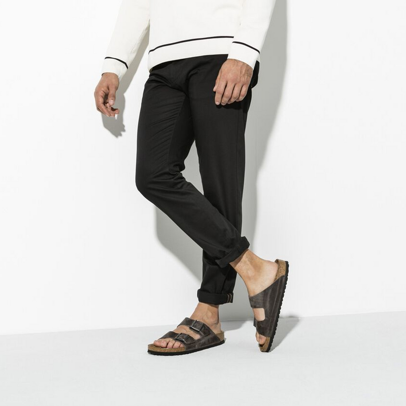Birkenstock Arizona Soft Footbed Slide Sandal (Unisex) - Iron Oiled Leather Sandal - Slide - The Heel Shoe Fitters