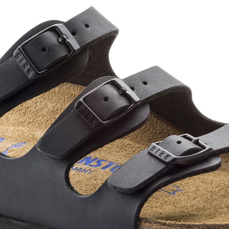 Birkenstock Florida Soft Footbed Slide Sandal (Women) - Black Birko-Flor Sandal - Slide - The Heel Shoe Fitters