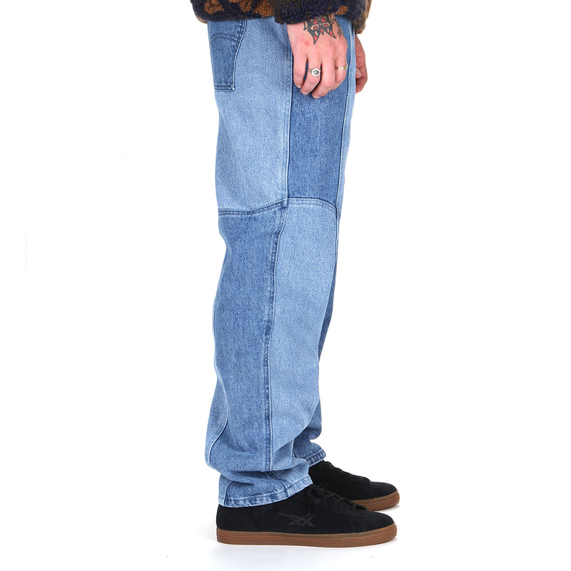 Dime | Blocked Relaxed Denim Pants Blue Washed
