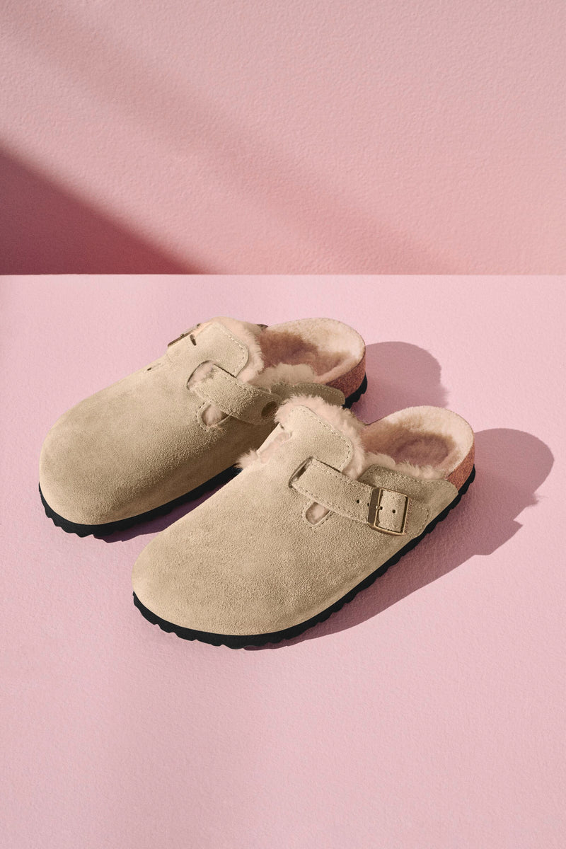 Boston Shearling Taupe Suede