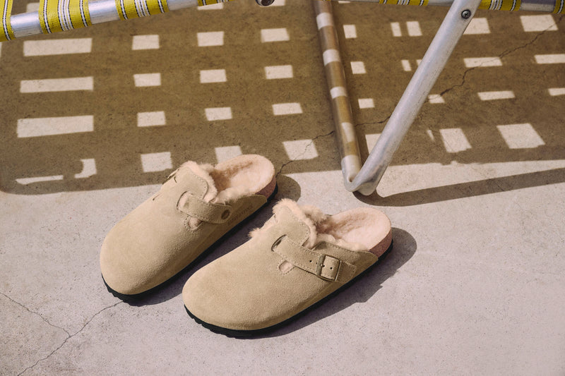 Boston Shearling Taupe Suede