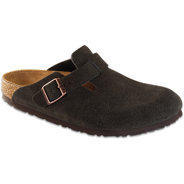 Unisex Birkenstock Boston Soft Footbed Regular in Mocha. Sku: 660461