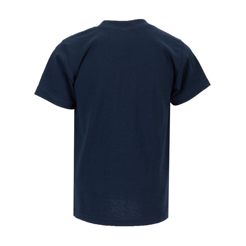 Youth navy back T-shirt with crew neck and short sleeves