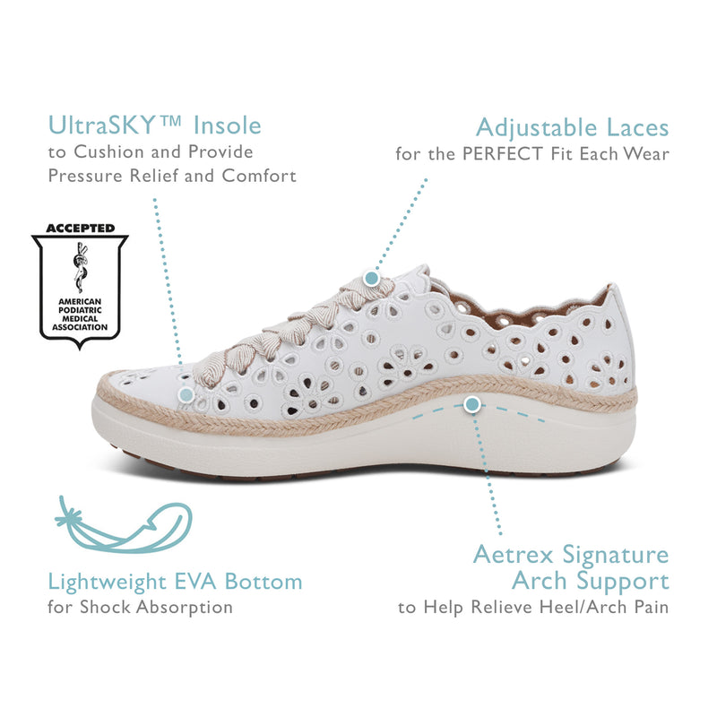 Charlotte White Lace-up