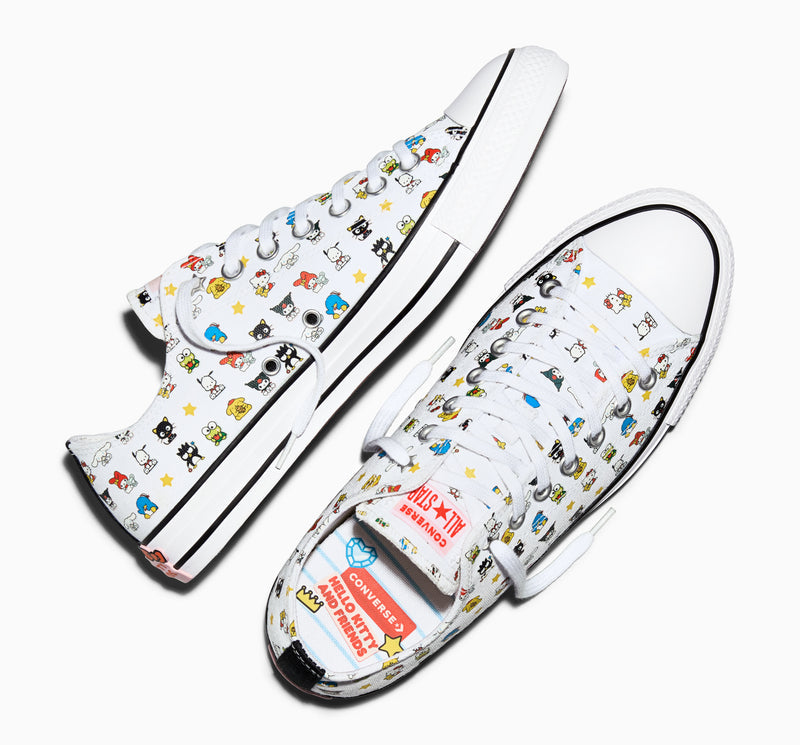 Youth sneakers showing inside sole area with character print and red text label