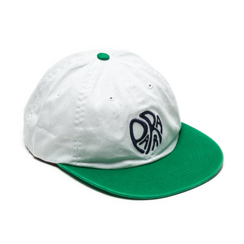by Parra Circle Tweak Logo 6-Panel Hat  Off White / Green