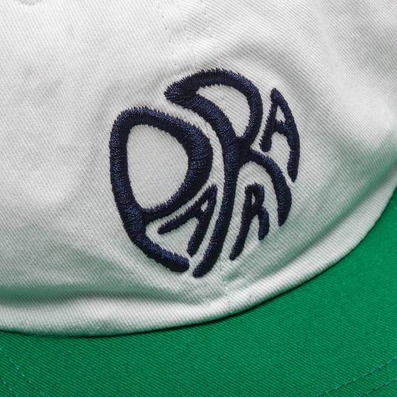 by Parra Circle Tweak Logo 6-Panel Hat  Off White / Green