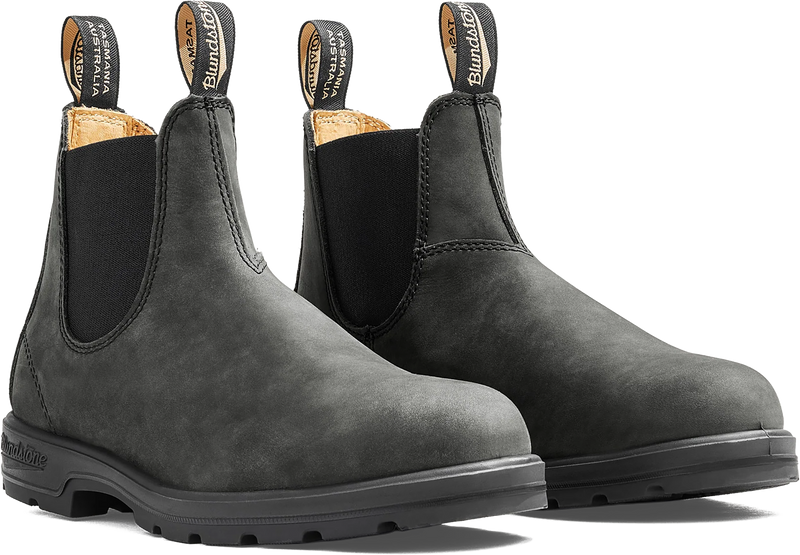 Unisex Blundstone Classic #587 Chelsea in Rustic Black. Sku: 587-RUSTICBLK