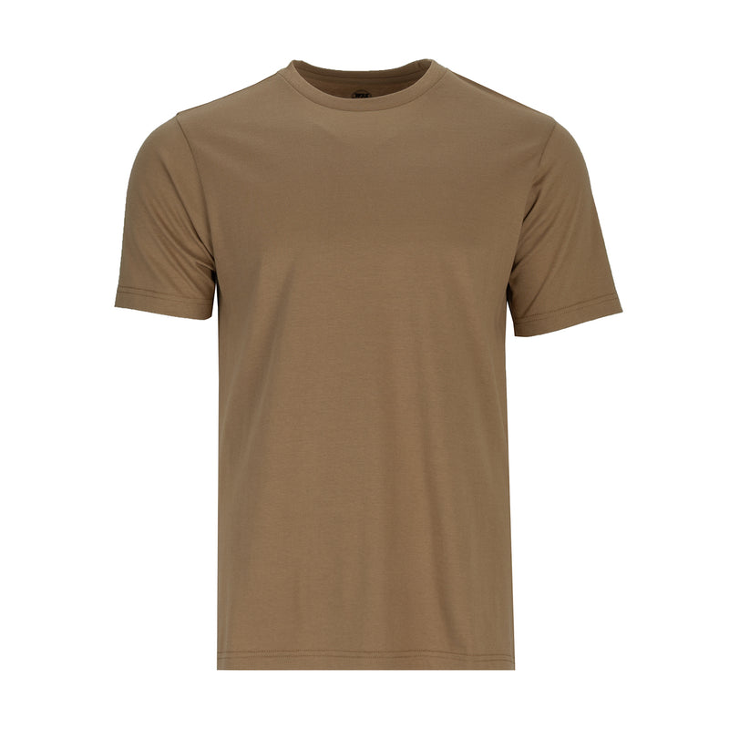 Mens crew-neck t-shirt in toasted coconut brown, short sleeves