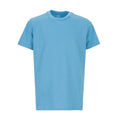 Light blue youth crew-neck T-shirt, short sleeves and ribbed collar